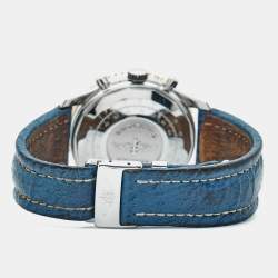 Pre Owned Breitling Navitimer D13022 Blue Dial 18K Yellow Gold Stainless Steel Leather Men's Wristwatch 41 mm