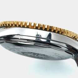 Pre Owned Breitling Navitimer D13022 Blue Dial 18K Yellow Gold Stainless Steel Leather Men's Wristwatch 41 mm