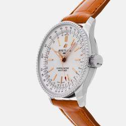 مملوكة مسبقًا ساعة يد رجالي بريتلينغ نافيتايمر ستانلس ستيل فضي أوتوماتيكية A17395F41G1P3 35 مم