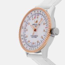 Pre Owned Breitling Navitimer U17395211A1P4 Automatic MOP White 18k Rose Gold Stainless Steel Men’s Wristwatch 41 mm
