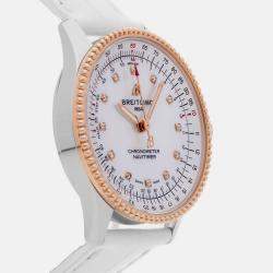 Pre Owned Breitling Navitimer U17395211A1P4 Automatic MOP White 18k Rose Gold Stainless Steel Men’s Wristwatch 41 mm