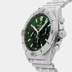 مملوكة مسبقًا ساعة يد رجالية بريتلينغ كرونومات B01 AB0134101L1A1 42 مم مستعملة