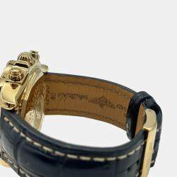 Pre Owned Breitling Chronomat K13356 Automatic White 18k Yellow Gold Men's Wristwatch 44 mm
