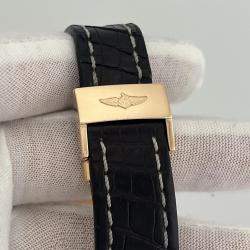 Pre Owned Breitling Transocean Unitime RB0510 Automatic Black 18k Rose Gold Men's Wristwatch 46 mm