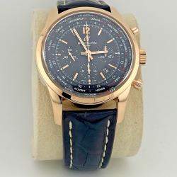 Pre Owned Breitling Transocean Unitime RB0510 Automatic Black 18k Rose Gold Men's Wristwatch 46 mm