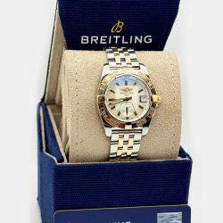 Pre Owned Breitling Galactic C37330/A724 Automatic White Mother of Pearl Stainless Steel 18K Rose Gold Unisex Wristwatch 36 mm
