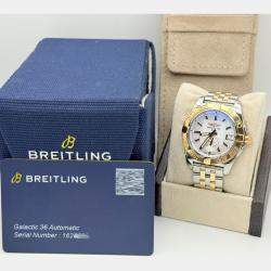 Pre Owned Breitling Galactic C37330/A724 Automatic White Mother of Pearl Stainless Steel 18K Rose Gold Unisex Wristwatch 36 mm