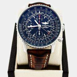 Pre Owned Breitling Navitimer 1884 A21350 Automatic Black Stainless Steel Men's Wristwatch 45 mm