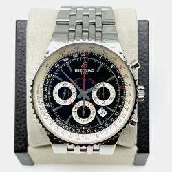 Pre Owned Breitling Montbrillant A23351 Automatic Black Stainless Steel Men's Wristwatch 47 mm