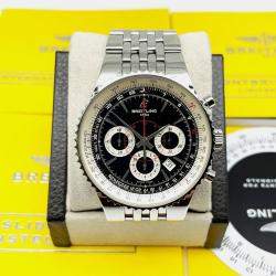 Pre Owned Breitling Montbrillant A23351 Automatic Black Stainless Steel Men's Wristwatch 47 mm