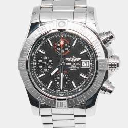 Pre Owned Breitling Avenger ll Chronograph A1338111/SC32 Black Dial Stainless Steel Men's Wristwatch 43 mm