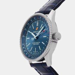 Pre Owned Pre-Owned Breitling Navitimer A17395161C1P2 Blue Automatic Stainless Steel Men's Wristwatch 35 mm
