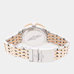 Pre Owned Pre-Owned Breitling Navitimer U17395211A1U1 White Automatic18k Rose Gold Stainless Steel Men's Wristwatch 35 mm
