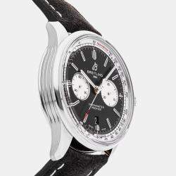 Pre Owned Pre-Owned Breitling Premier B01 Chronograph AB0118371B1X1 Black Automatic Stainless Steel Men's Wristwatch 42 mm