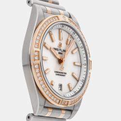 Pre Owned Pre-Owned Breitling Chronomat U10380591A1U1 Silver Automatic 18k Rose Gold Stainless Steel Men's Wristwatch 36 mm
