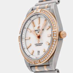 Pre Owned Pre-Owned Breitling Chronomat U10380591A1U1 Silver Automatic 18k Rose Gold Stainless Steel Men's Wristwatch 36 mm