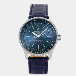 Pre Owned Pre-Owned Breitling Navitimer A17395161C1P2 Blue Automatic Stainless Steel Men's Wristwatch 35 mm
