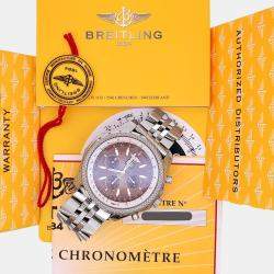 Pre Owned Breitling Bentley A44362 Automatic Brown Stainless Steel Men's Wristwatch 49 mm