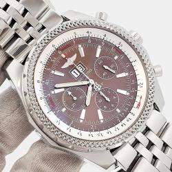 Pre Owned Breitling Bentley A44362 Automatic Brown Stainless Steel Men's Wristwatch 49 mm