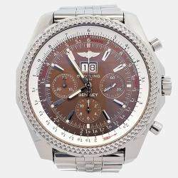 Pre Owned Breitling Bentley A44362 Automatic Brown Stainless Steel Men's Wristwatch 49 mm