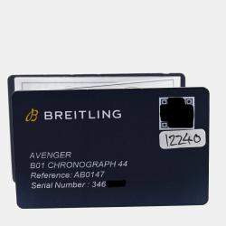 Pre Owned Breitling Avenger B01 Chronograph AB0147101A1A1 Automatic Brown Stainless Steel Men's Wristwatch 44 mm