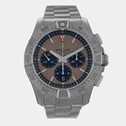Pre Owned Breitling Avenger B01 Chronograph AB0147101A1A1 Automatic Brown Stainless Steel Men's Wristwatch 44 mm