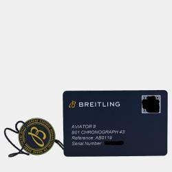 Pre Owned Breitling Aviator 8 AB01191A1B1P1 Automatic Black Stainless Steel Men's Wristwatch 43 mm
