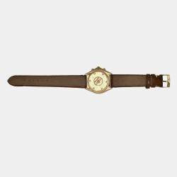 Pre Owned Breitling Chrono Sextant K55045 Quartz Grey 18k Yellow Gold Midsize Men's Wristwatch 36 mm
