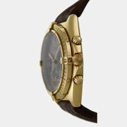 Pre Owned Breitling Chrono Sextant K55045 Quartz Grey 18k Yellow Gold Midsize Men's Wristwatch 36 mm