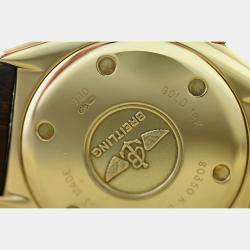 Pre Owned Breitling Chrono Sextant K55045 Quartz Grey 18k Yellow Gold Midsize Men's Wristwatch 36 mm