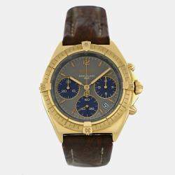 Pre Owned Breitling Chrono Sextant K55045 Quartz Grey 18k Yellow Gold Midsize Men's Wristwatch 36 mm
