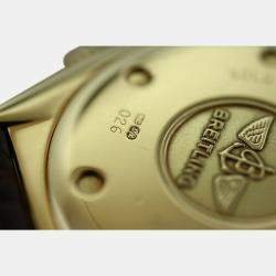 Pre Owned Breitling Chrono Sextant K55045 Quartz Grey 18k Yellow Gold Midsize Men's Wristwatch 36 mm