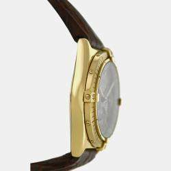 Pre Owned Breitling Chrono Sextant K55045 Quartz Grey 18k Yellow Gold Midsize Men's Wristwatch 36 mm