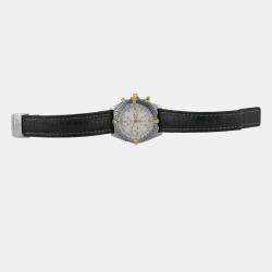 Pre Owned Breitling Chronomat B13048 Automatic White 18k Yellow Gold Stainless Steel Men's Wristwatch 40 mm