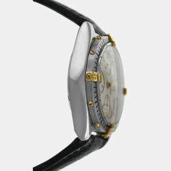 Pre Owned Breitling Chronomat B13048 Automatic White 18k Yellow Gold Stainless Steel Men's Wristwatch 40 mm