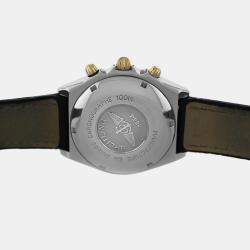 Pre Owned Breitling Chronomat B13048 Automatic White 18k Yellow Gold Stainless Steel Men's Wristwatch 40 mm