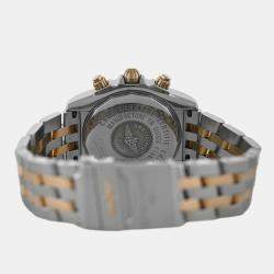 Pre Owned Breitling Chronomat Evolution C13356 Automatic Black 18k Yellow Gold Stainless Steel Men's Wristwatch 44 mm
