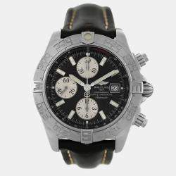 Pre Owned Breitling Galactic A13364 Automatic Black Stainless Steel Men's Wristwatch 44 mm