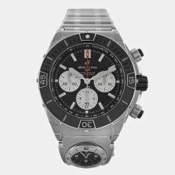 Pre Owned Breitling Super Chronomat A13340 Automatic Black Stainless Steel Men's Wristwatch 44 mm