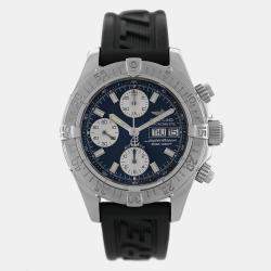 Pre Owned Breitling Superocean A13340 Automatic Black Stainless Steel Men's Wristwatch 42 mm