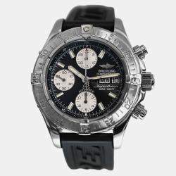 Pre Owned Breitling Superocean A13340 Automatic Black Stainless Steel Men's Wristwatch 42 mm