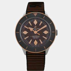 Pre Owned Breitling Superocean Heritage '57 Outerknown U10370 Automatic Brown 18k Gold Men's Wristwatch 42 mm