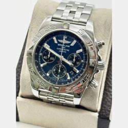 Pre Owned Breitling Chronomat 44 B01 AB0110 Automatic Blue Stainless Steel Men's Wristwatch 44 mm