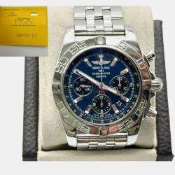 Pre Owned Breitling Chronomat 44 B01 AB0110 Automatic Blue Stainless Steel Men's Wristwatch 44 mm
