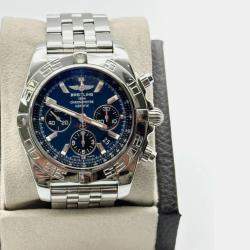 Pre Owned Breitling Chronomat 44 B01 AB0110 Automatic Blue Stainless Steel Men's Wristwatch 44 mm