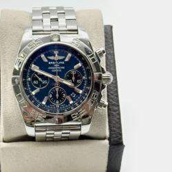 Pre Owned Breitling Chronomat 44 B01 AB0110 Automatic Blue Stainless Steel Men's Wristwatch 44 mm