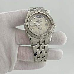 Pre Owned Breitling Headwind A45355 Automatic White Stainless Steel Men's Wristwatch 43 mm