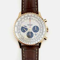 Pre Owned Breitling Navitimer 1 B01 Chronograph RB0127 Automatic White 18k Rose Gold Men's Wristwatch 46 mm