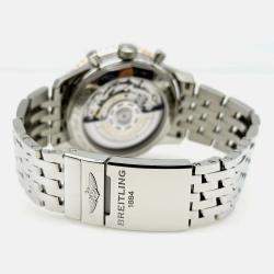 Pre Owned Breitling Navitimer UB0121 Automatic Grey 18k Rose Gold Stainless Steel Men's Wristwatch 43 mm