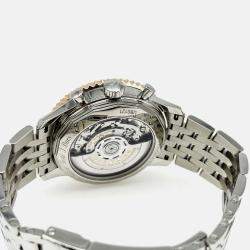 Pre Owned Breitling Navitimer UB0121 Automatic Grey 18k Rose Gold Stainless Steel Men's Wristwatch 43 mm